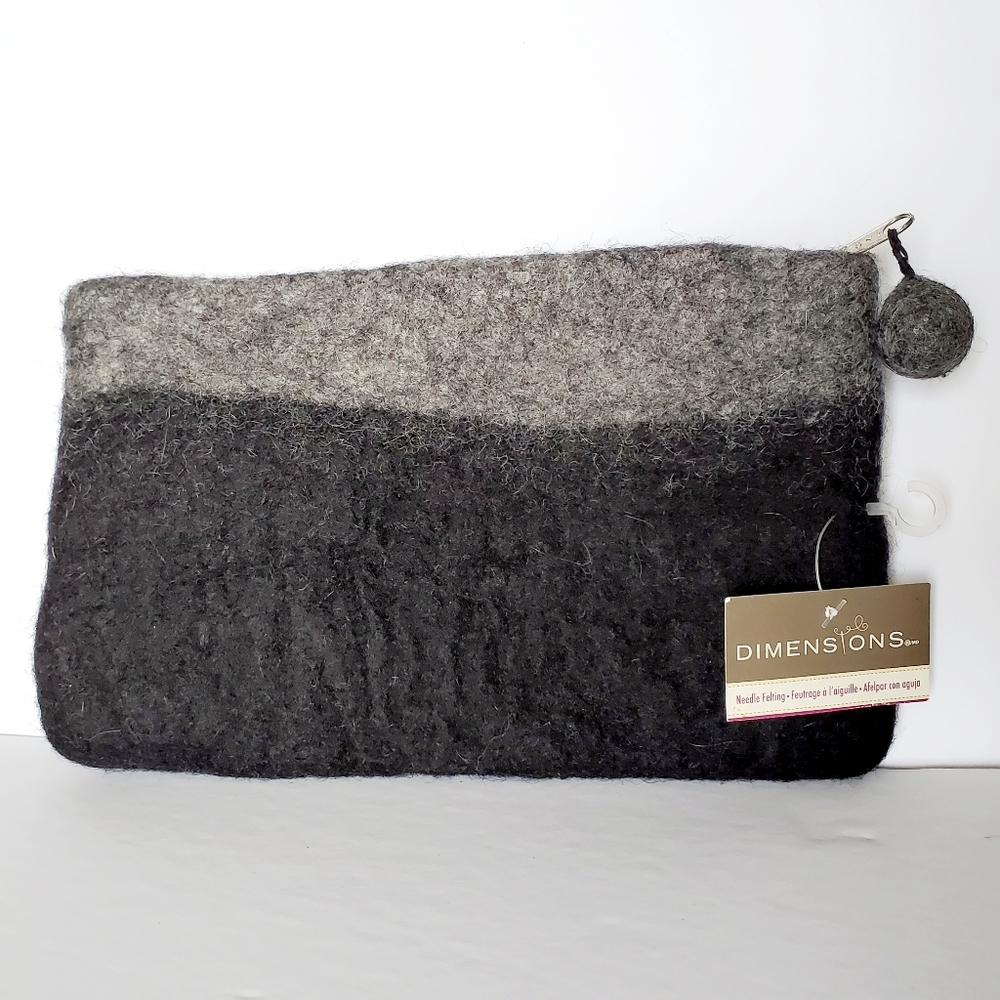Dimensions Needle Felting black/grey clutch